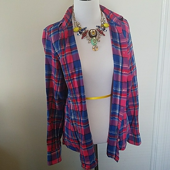 JCrew Pink&Blue Flannel - Picture 5 of 7
